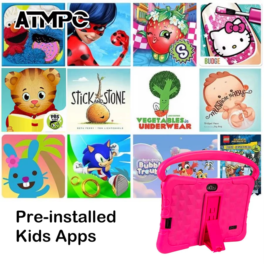 Kids Tablet PC with Iwawa Android 11 7 Inch Tablet 3GB RAM+32GB ROM 2.4G WIFI Bluetooth 4.2 , Children'S Learning Tablet