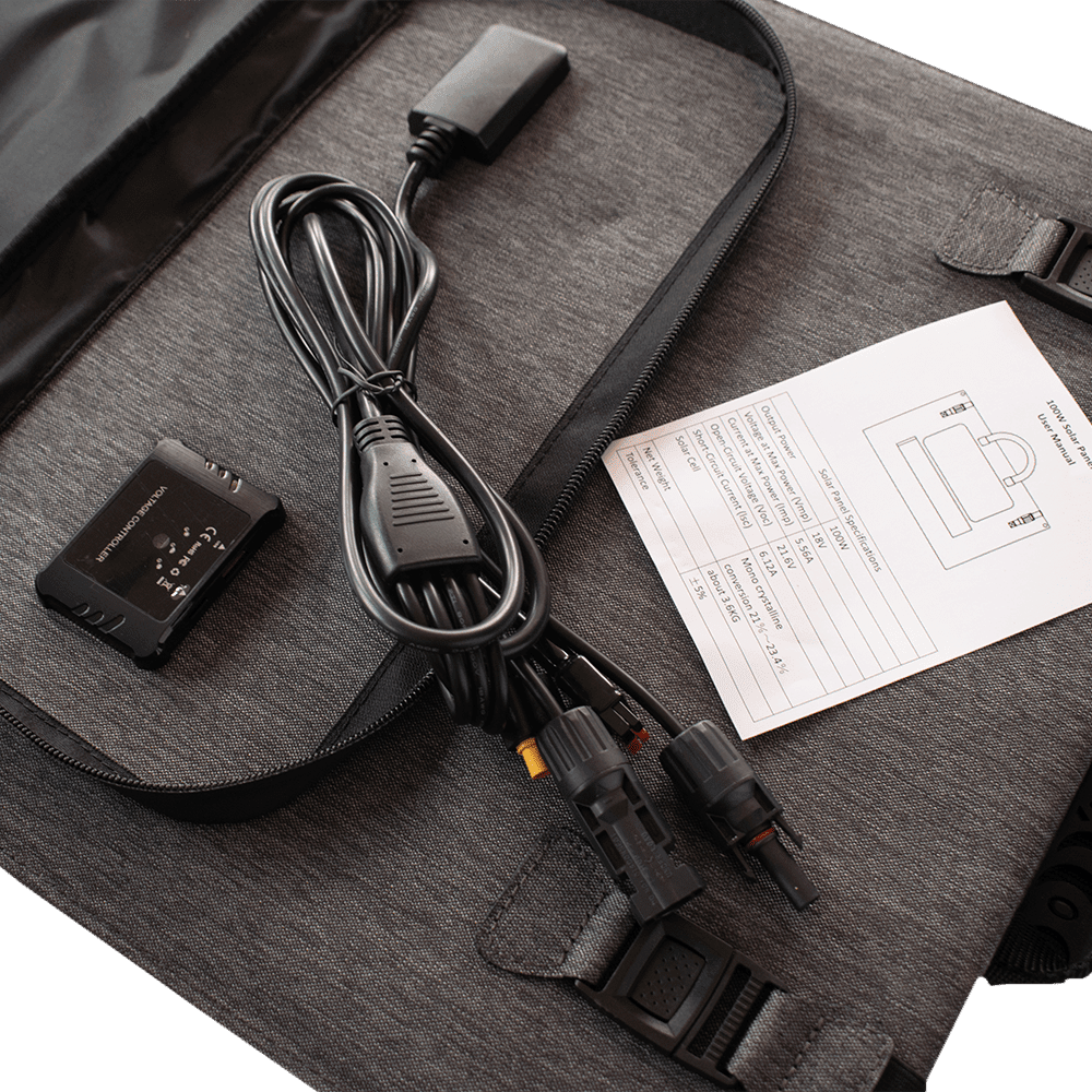 NE-PV100 - Rizzen 100W Grey Portable Solar Panel with Anderson Cable