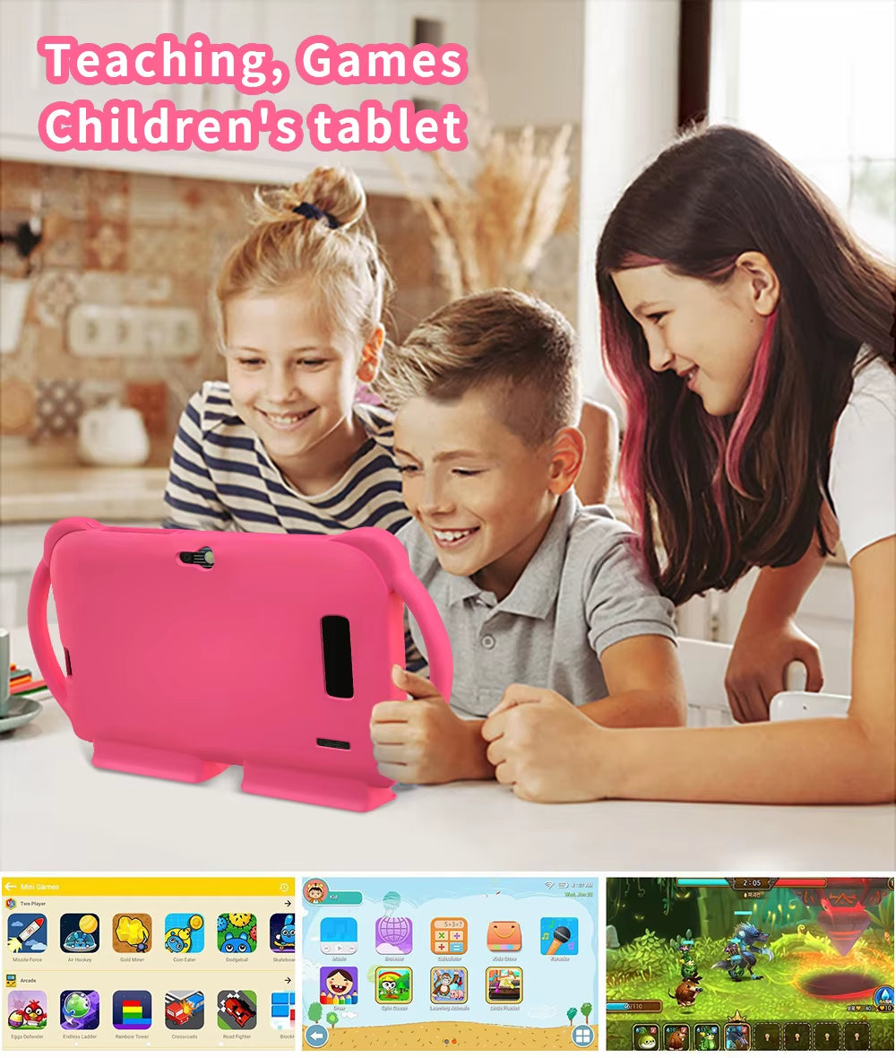 2024 Newest 7 Inch Kids Tablet Quad Core Android 9.0 64GB Wifi Bluetooth Educational Software Installed